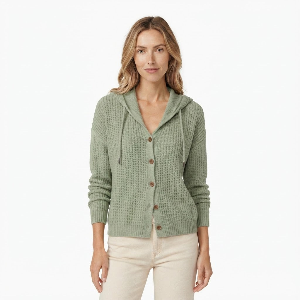 Marianne Fitzgerald | Hooded Waffle-Knit Cardigan For Women
