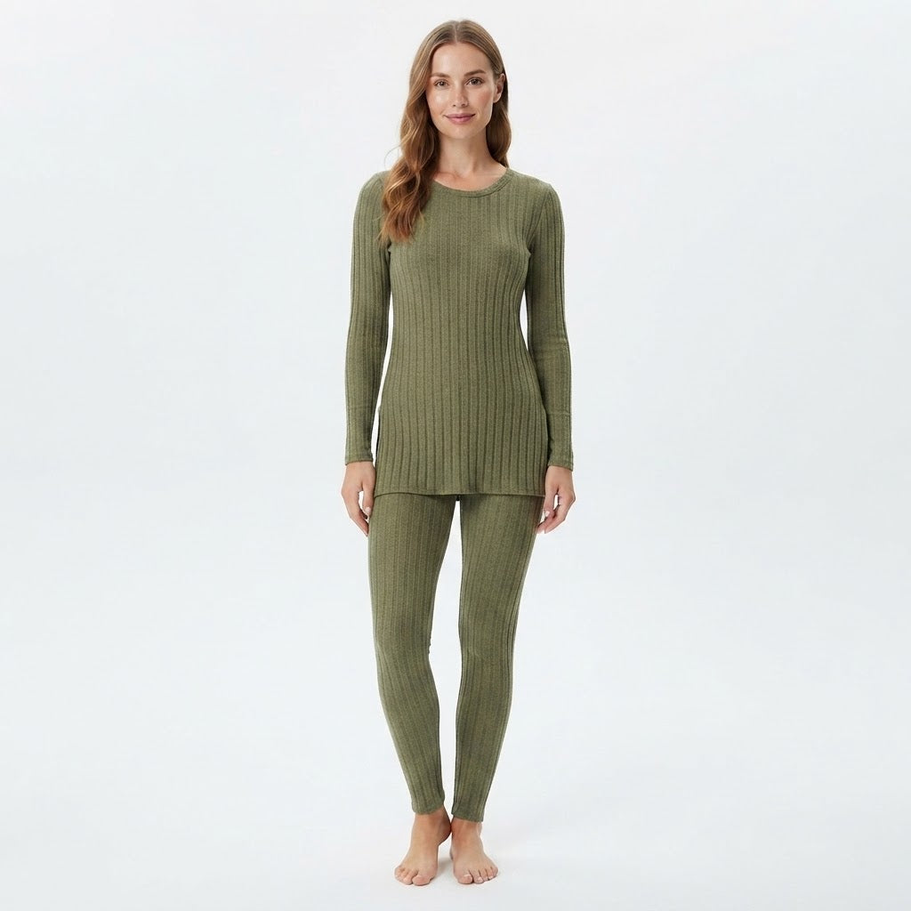 Marigold Pembroke | Ribbed Knit Lounge Set with Side Split