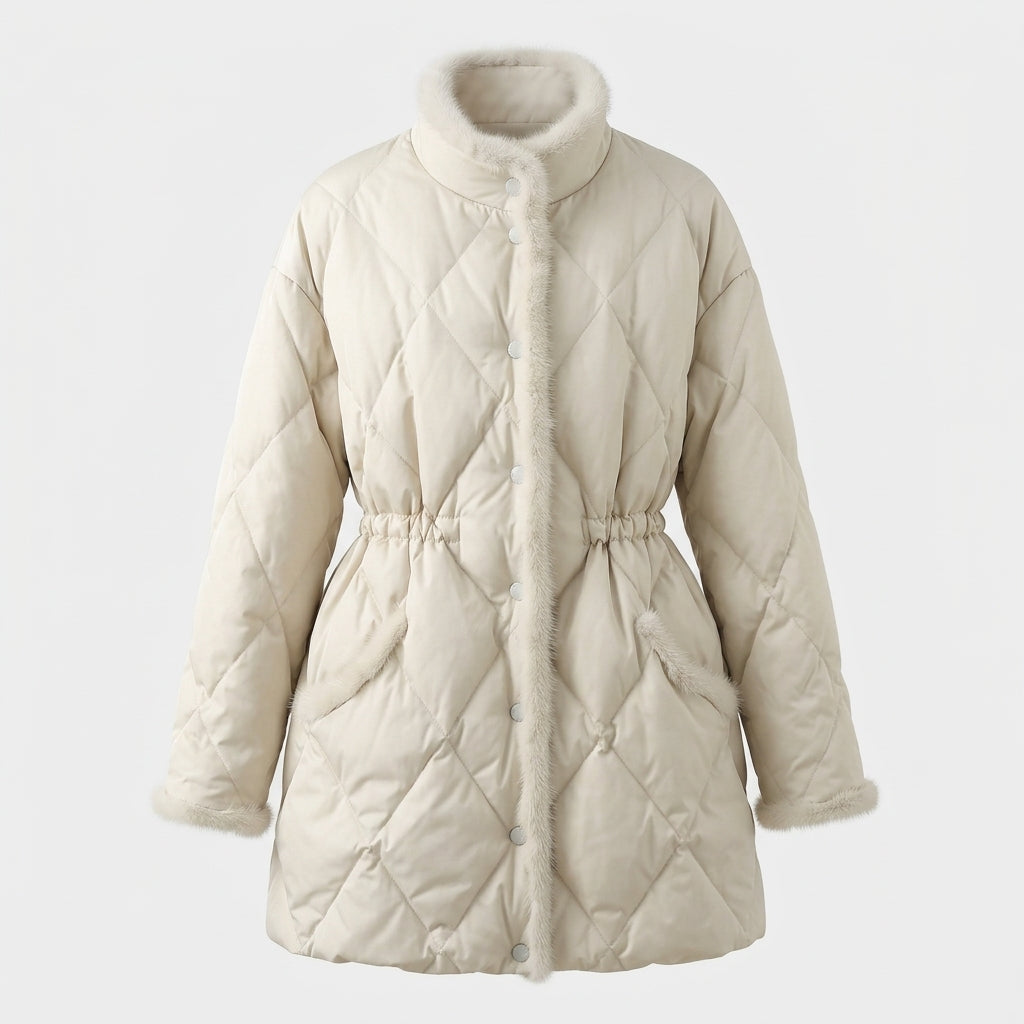 Imogen Blackwood | Quilted Puffer Coat With Fur Trim