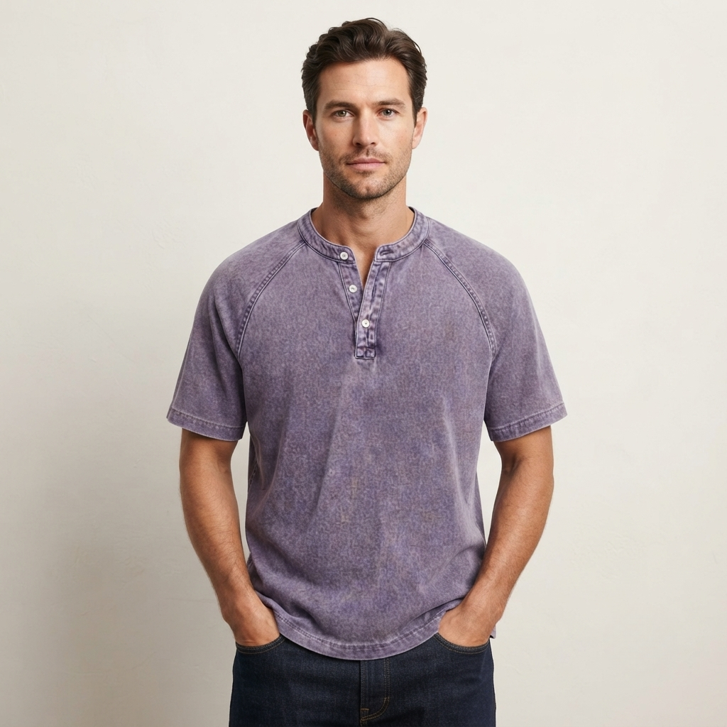 Matteo Sinclair | Vintage Henley T-Shirt For Men