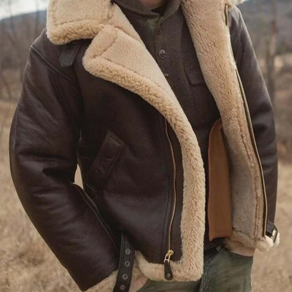 Ellis Kingsley | Shearling Mens Jacket With Aviator Collar
