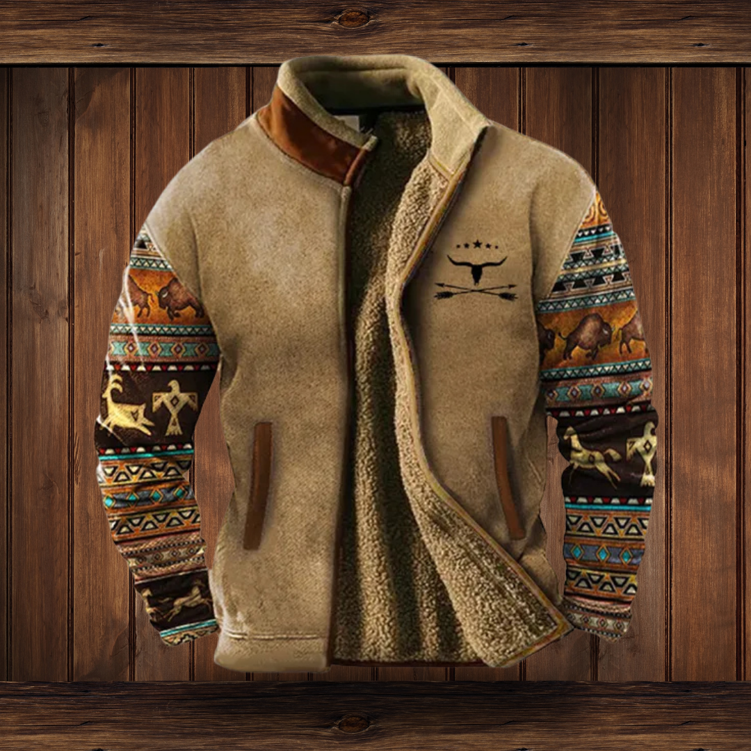 Callan Ashford | Sherpa-Lined Mens Jacket With Aztec Print