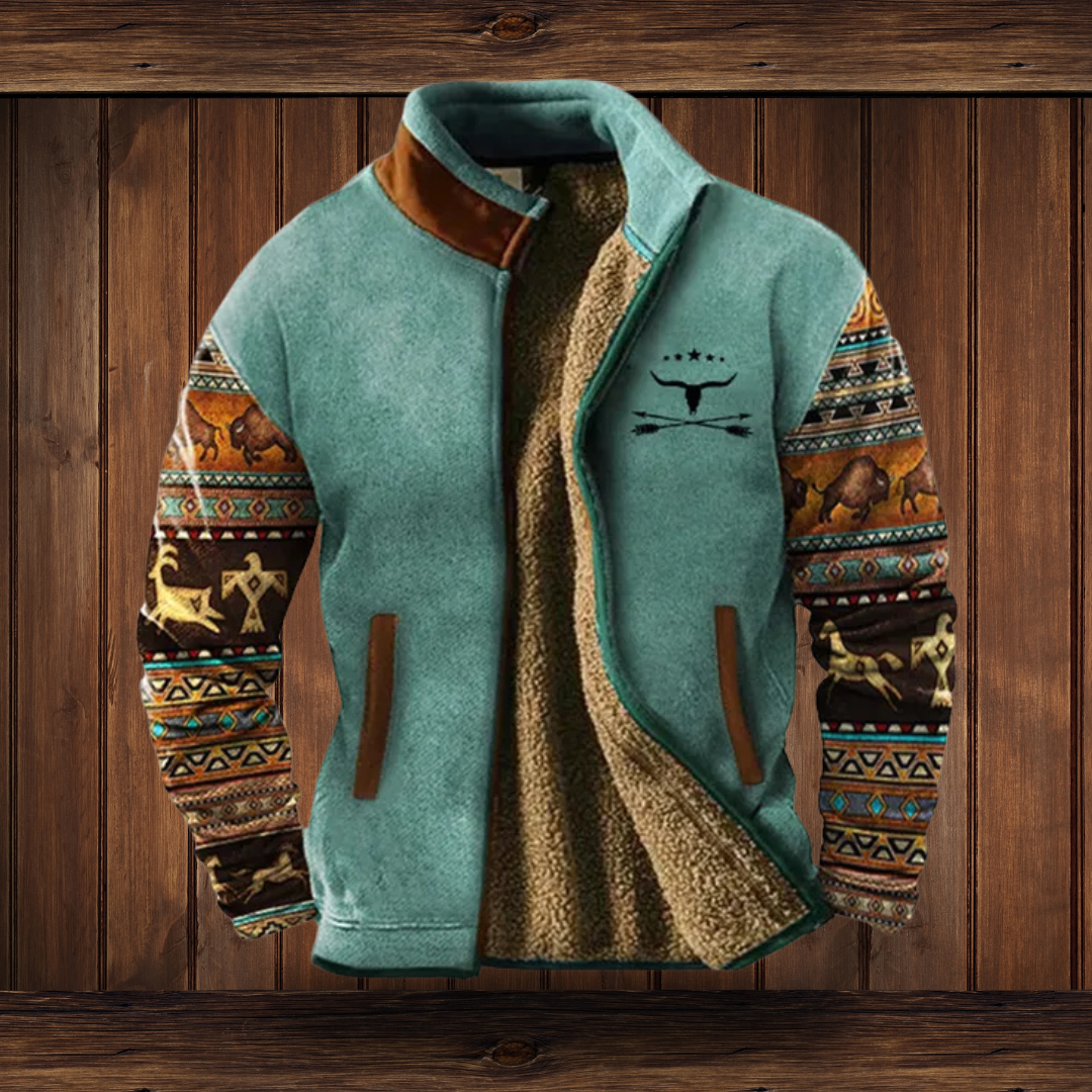 Callan Ashford | Sherpa-Lined Mens Jacket With Aztec Print