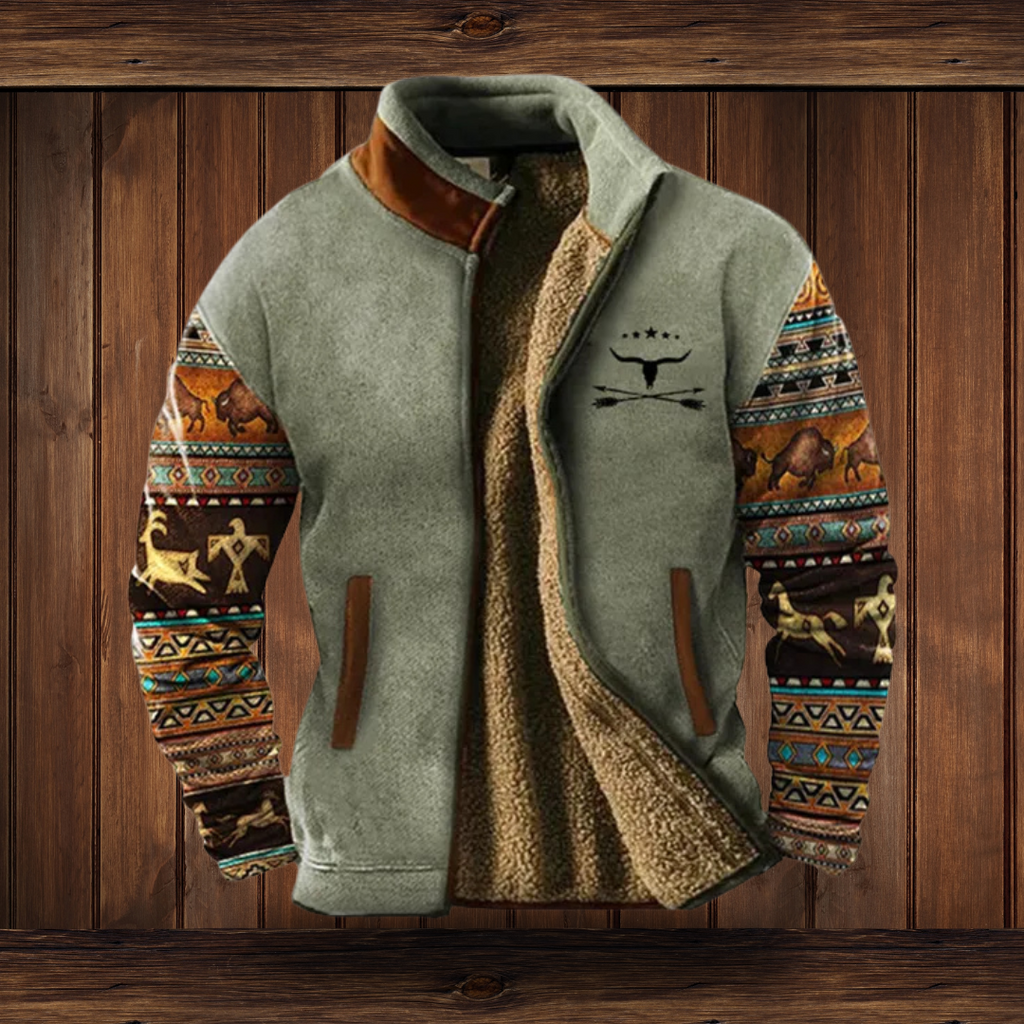 Callan Ashford | Sherpa-Lined Mens Jacket With Aztec Print