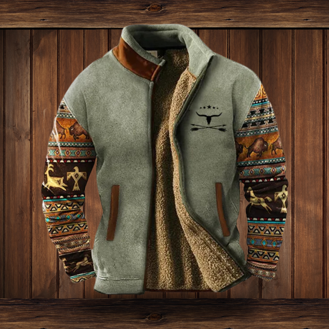 Callan Ashford | Sherpa-Lined Mens Jacket With Aztec Print