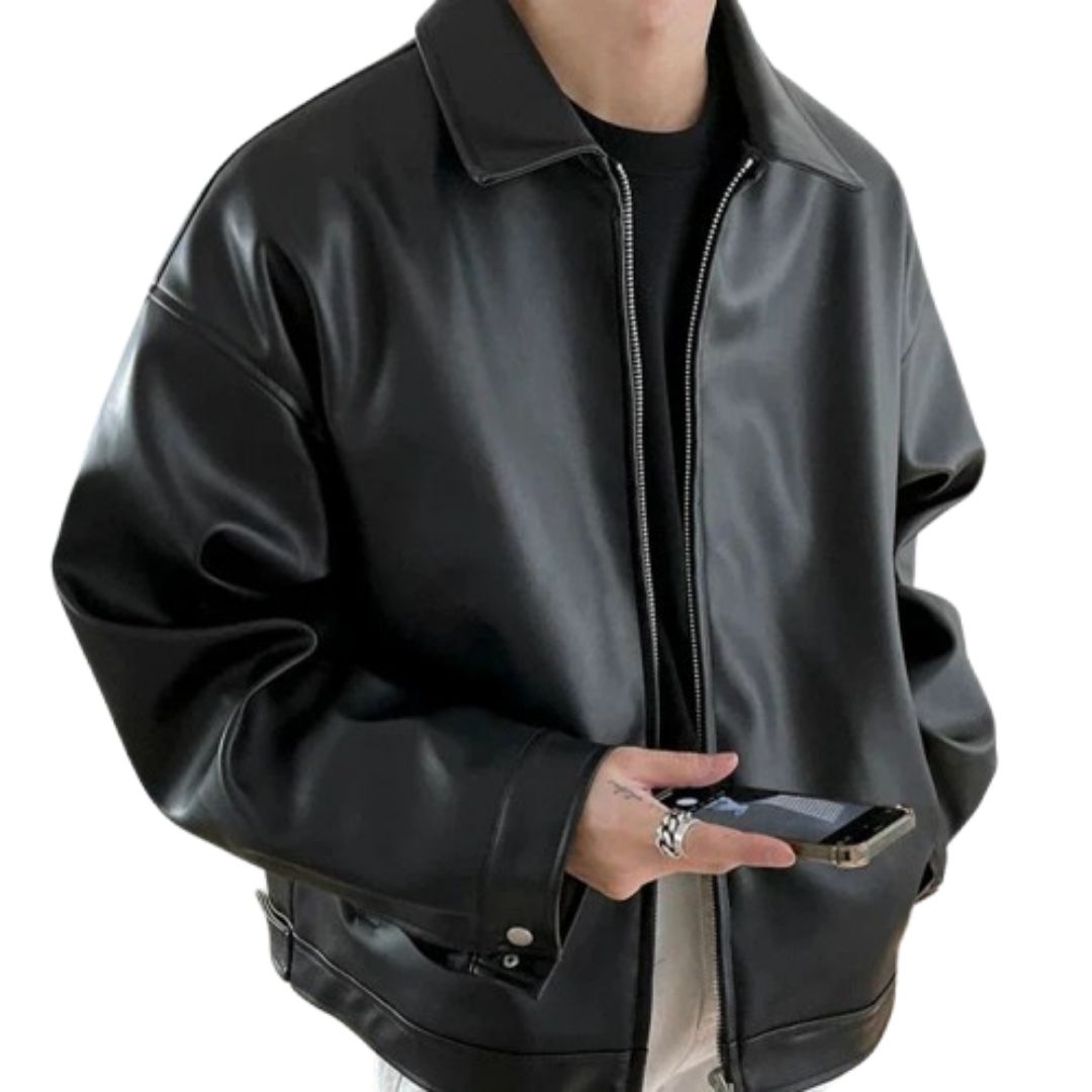 Arthur Kingswood | Faux Leather Jacket with Oversized Bomber Fit