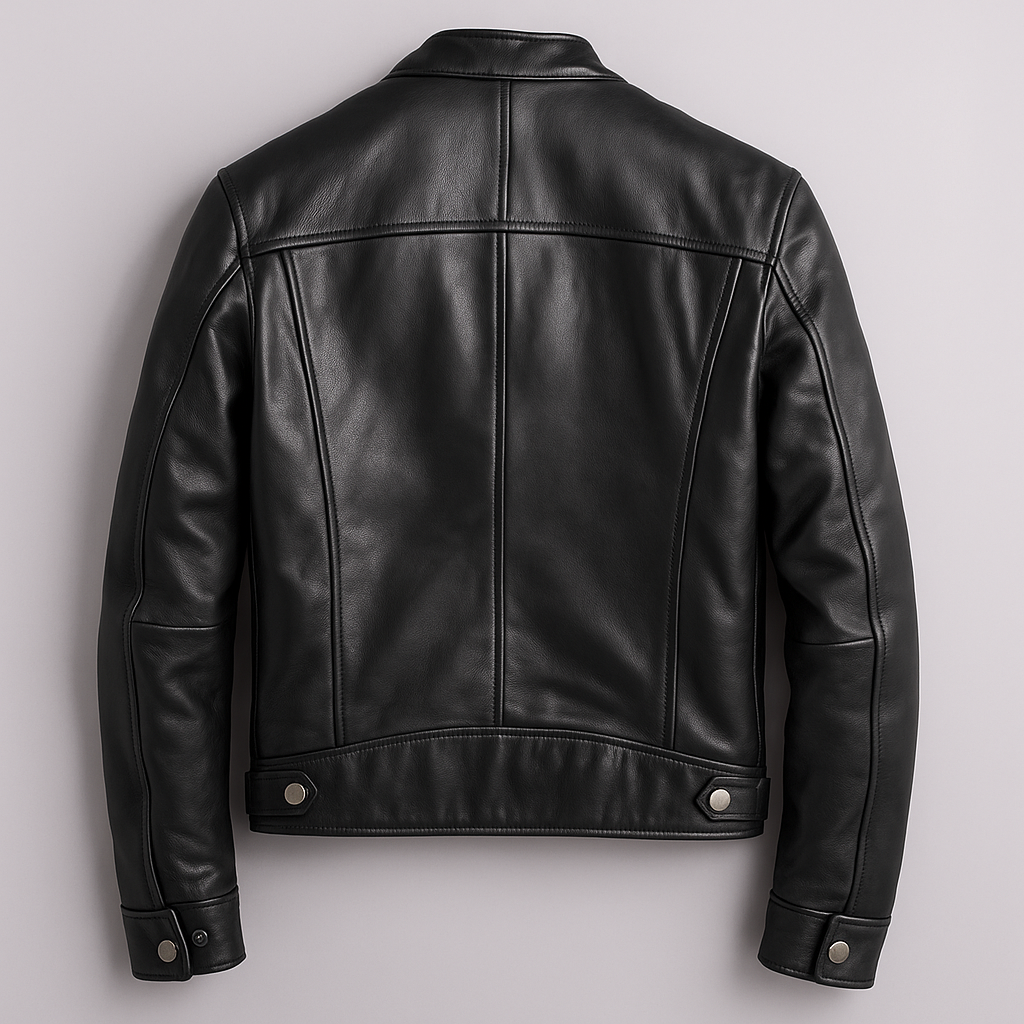 Leonard Wainwright | Green Leather Jacket with Zip Pockets