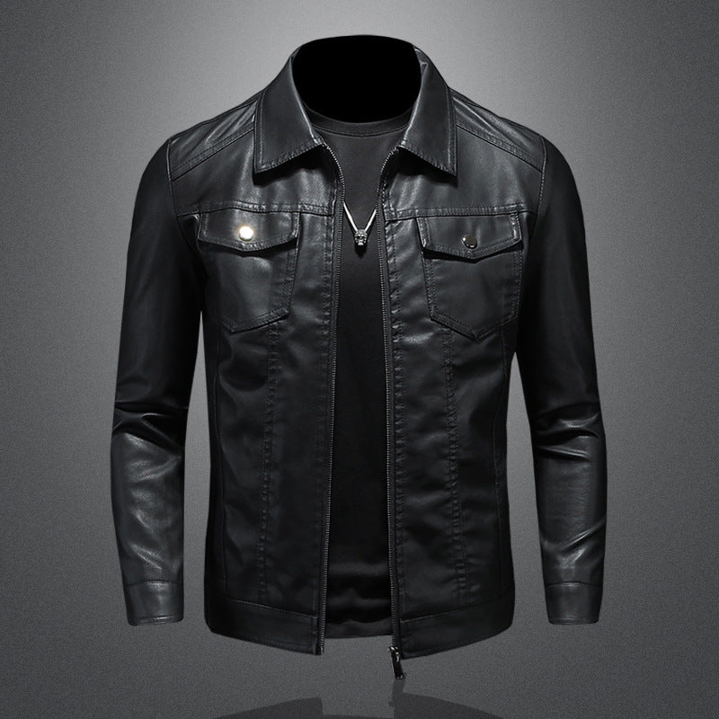 Graham Pierce | Fleece-Lined Faux Leather Mens Jacket