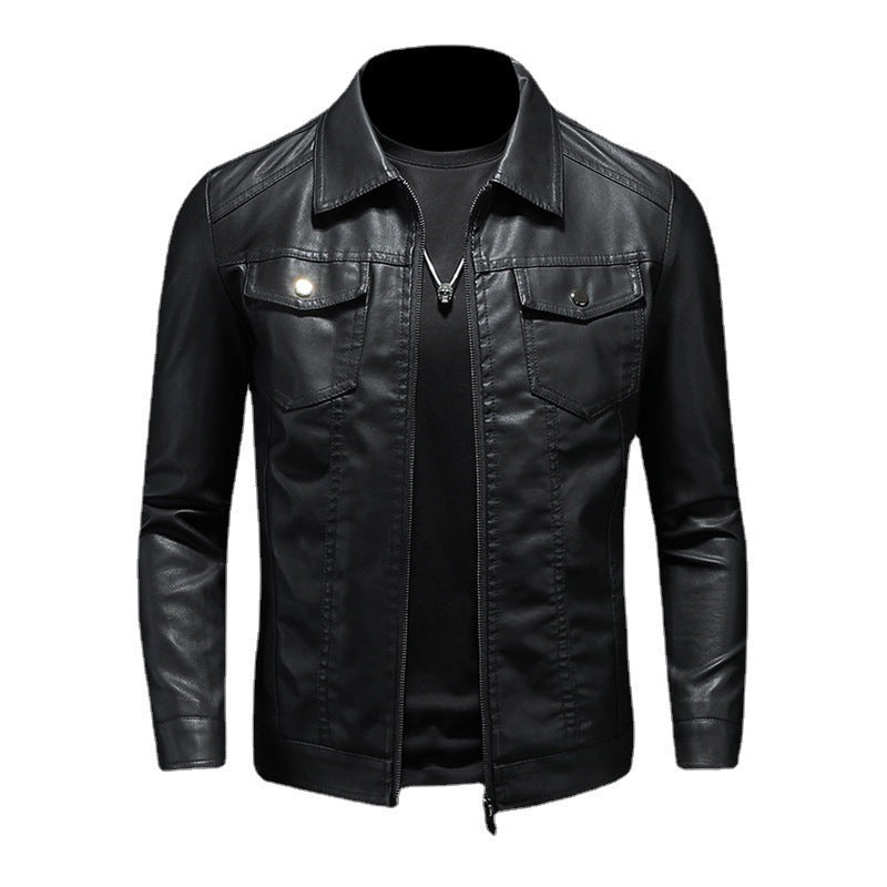 Graham Pierce | Fleece-Lined Faux Leather Mens Jacket