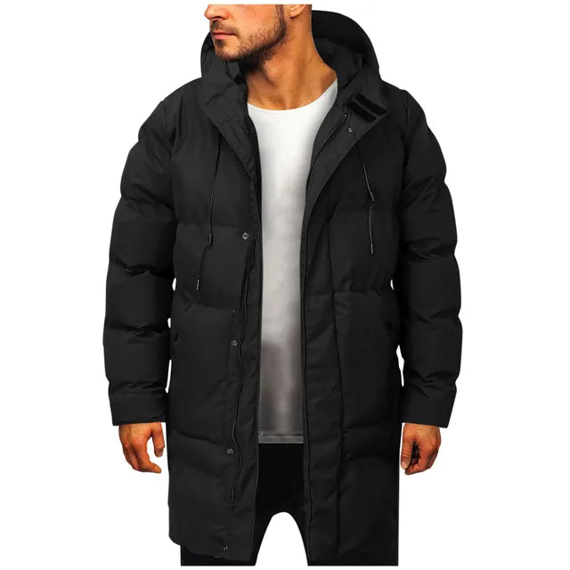 Finlay Winstanley | Grey Quilted Mens Coat With Hood