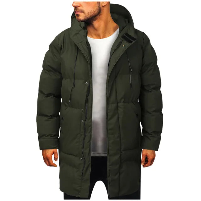 Finlay Winstanley | Grey Quilted Mens Coat With Hood