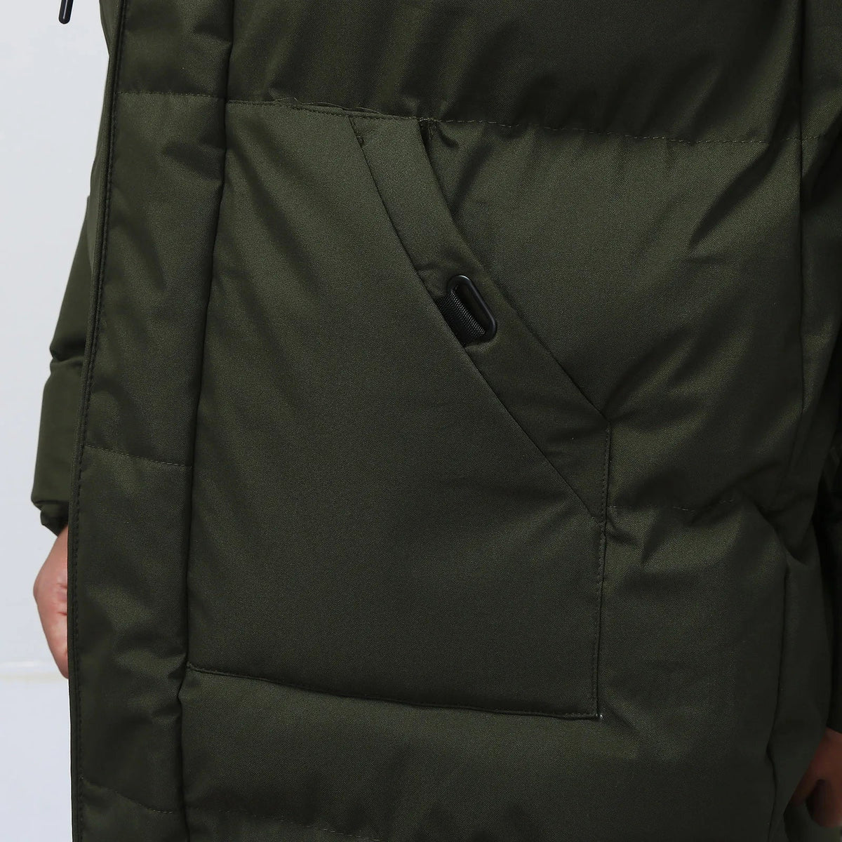 Finlay Winstanley | Grey Quilted Mens Coat With Hood