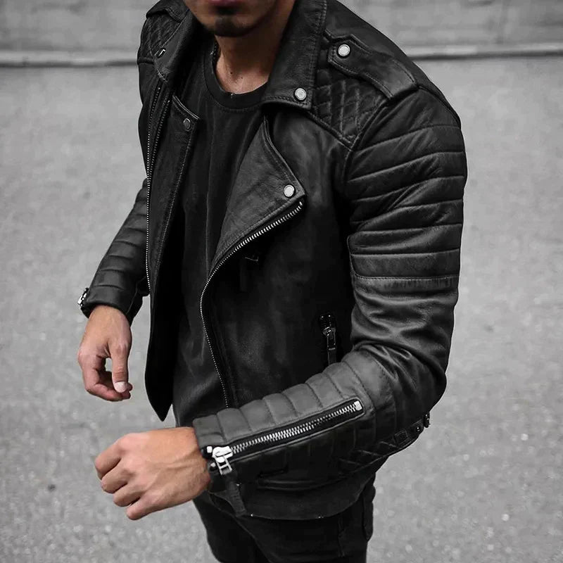 Angus Whitmore | Black Quilted Leather Jacket