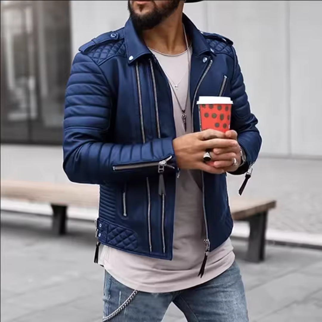 Arthur Taylor | Quilted Faux Leather Jacket With Zip Detail