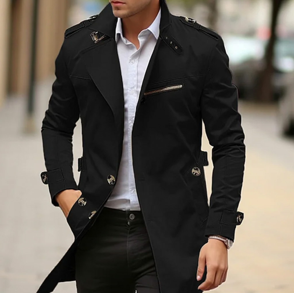 Arthur Blackwood | Beige Longline Trench Coat For Men