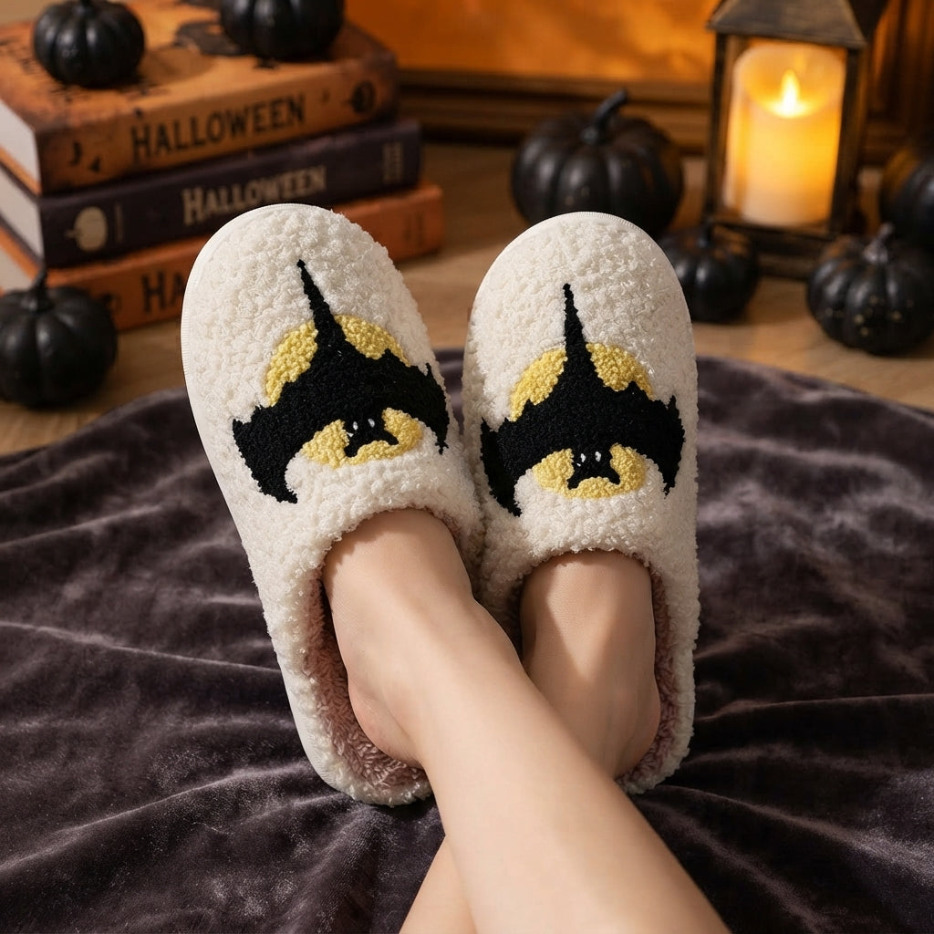 Shadow Wing | Bat Halloween Slippers For Women