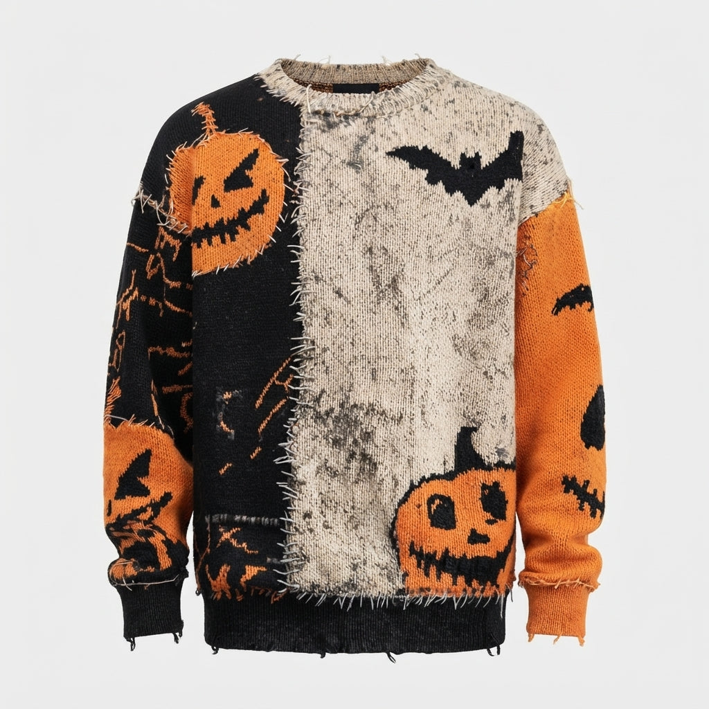 Callum Fairbanks | Pumpkin Bat Print Sweater For Men