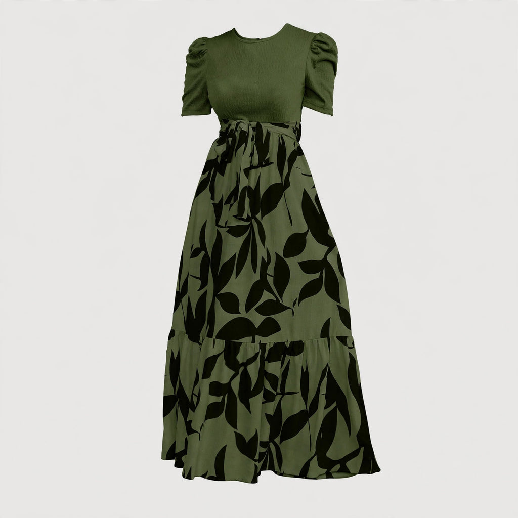 Marigold Hensley | Floral Print Maxi Dress with Puff Sleeves