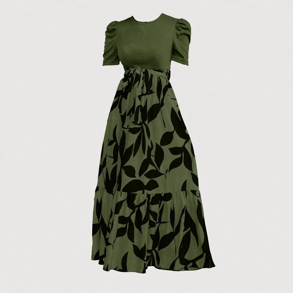 Marigold Hensley | Floral Print Maxi Dress with Puff Sleeves