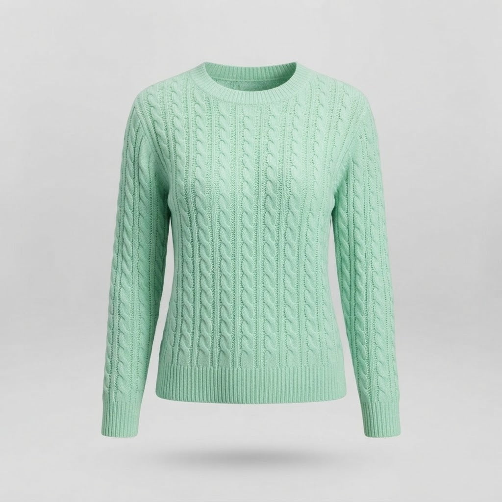 Millicent Hall | Cable-Knit Round Neck Sweater