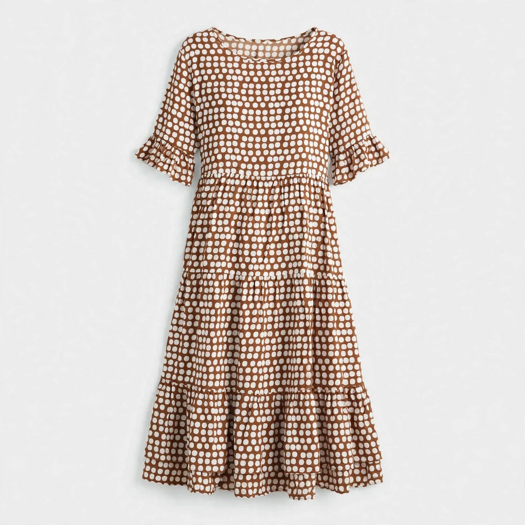 Phoebe Kingsley | Polka Dot Tiered Midi Dress