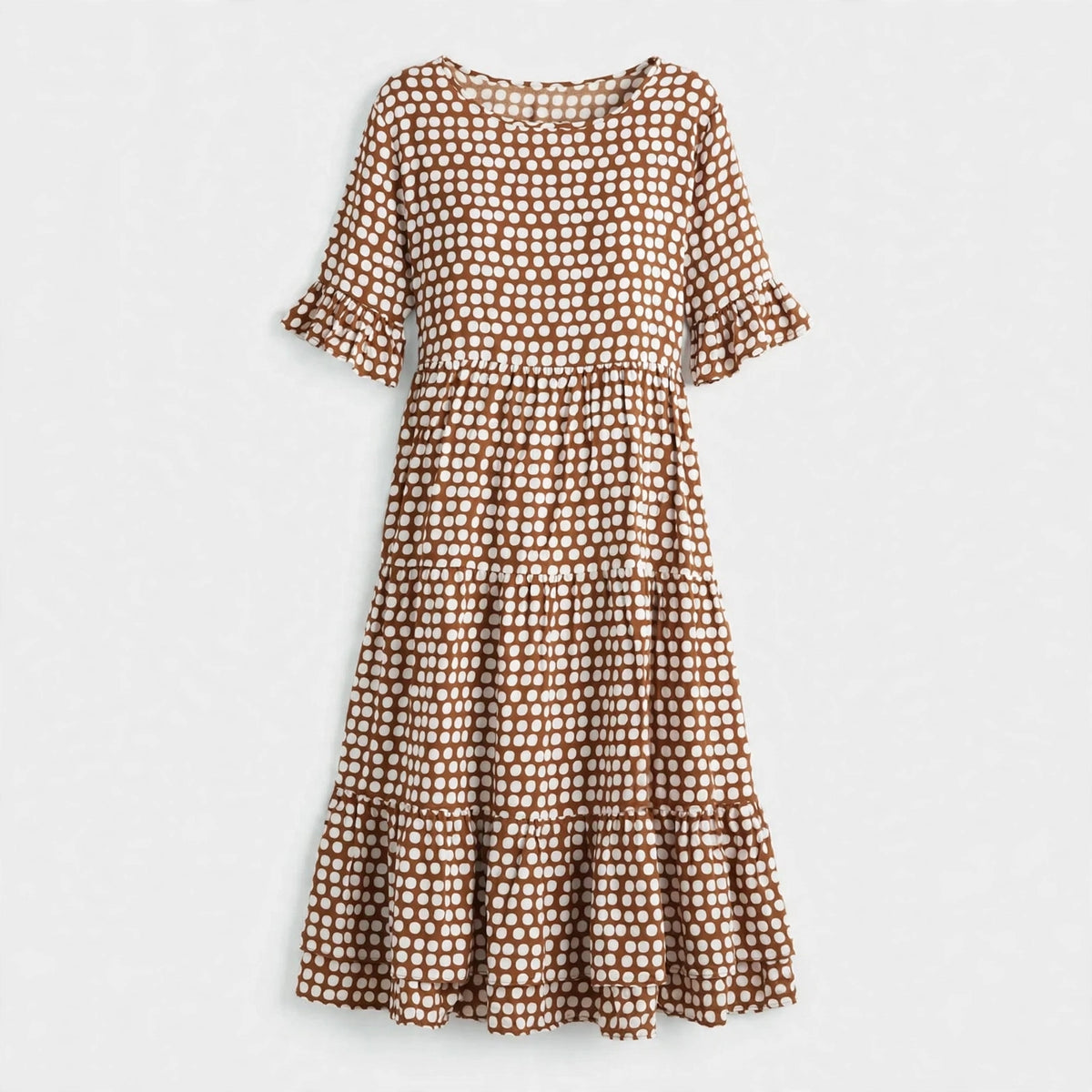 Phoebe Kingsley | Polka Dot Tiered Midi Dress