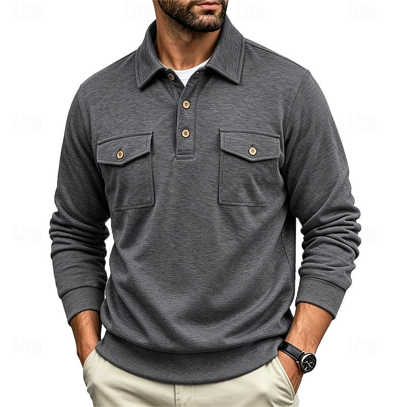Rowan Cavendish | Long-Sleeve Pocket Polo Shirt