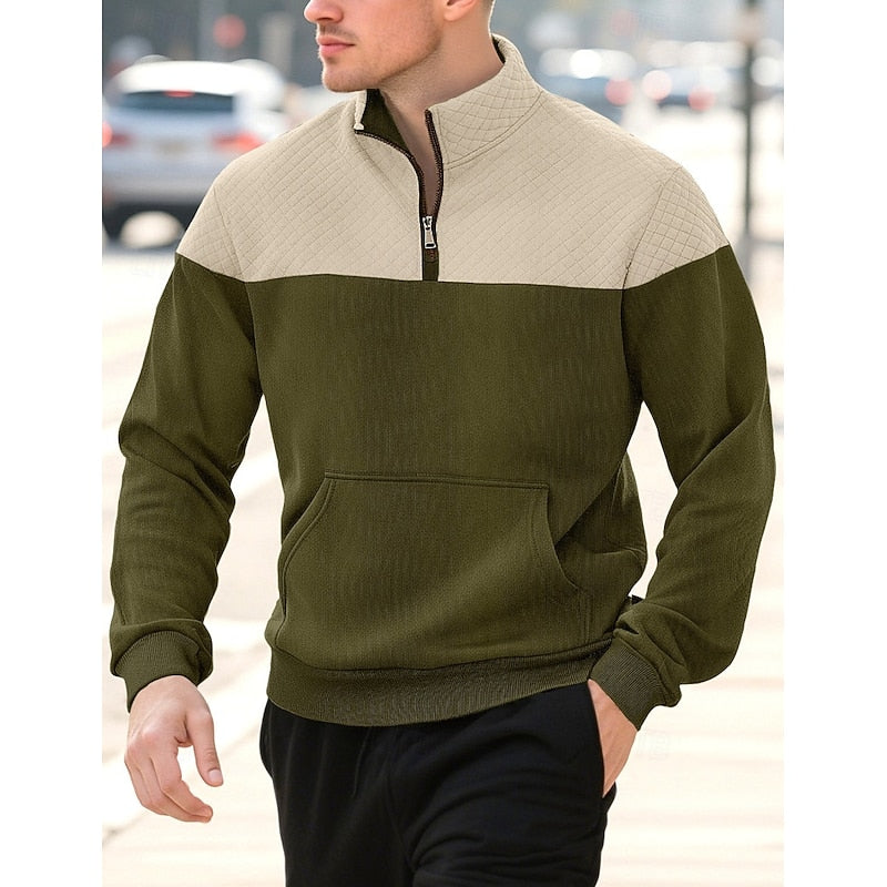 Lachlan Calder | Textured Quarter-Zip Sweatshirt For Men