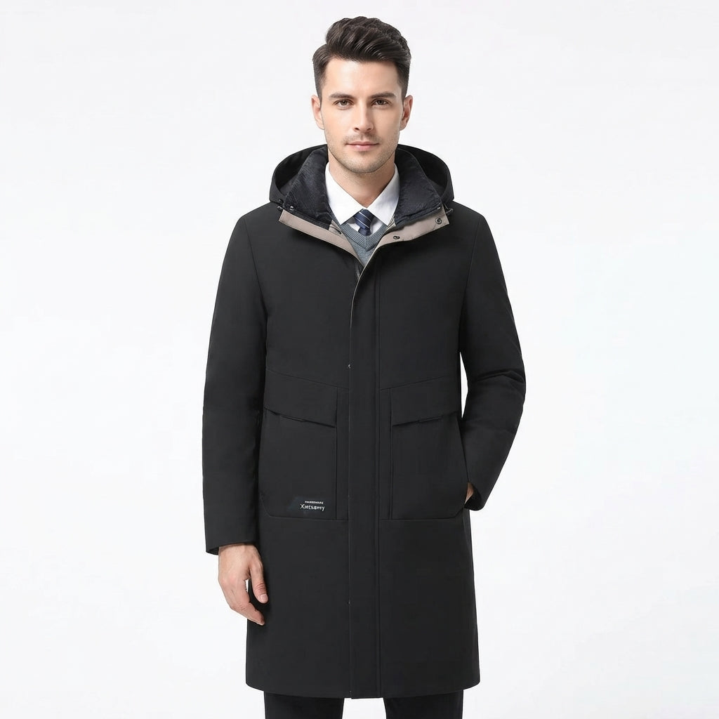 Nathaniel Fletcher | Long Hooded Puffer Jacket for Men