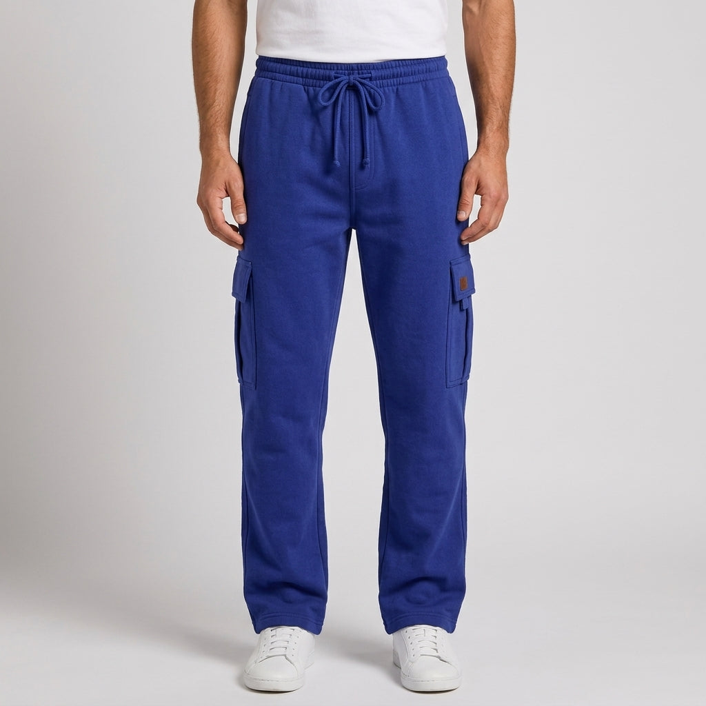 Nathaniel Hughes | Loose Fit Cargo Trousers For Men - Blue