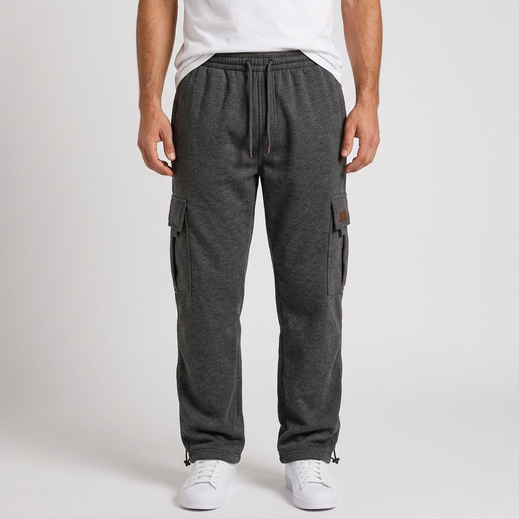 Nathaniel Hughes | Loose Fit Cargo Trousers For Men - Dark Grey