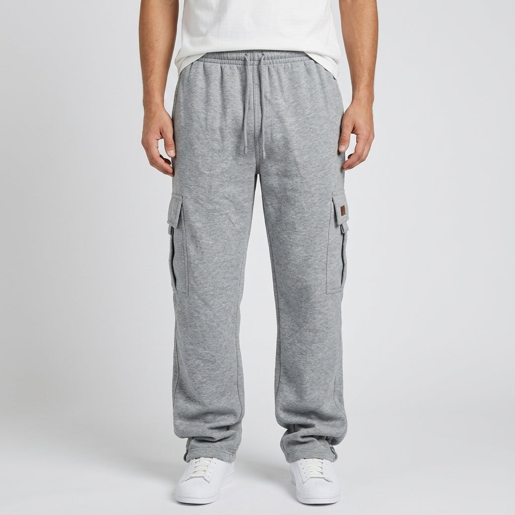 Nathaniel Hughes | Loose Fit Cargo Trousers For Men - Light Grey