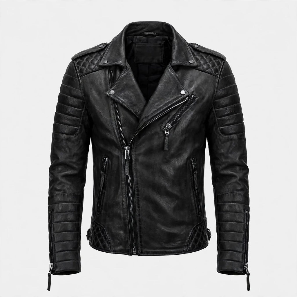 Angus Whitmore | Black Quilted Leather Jacket