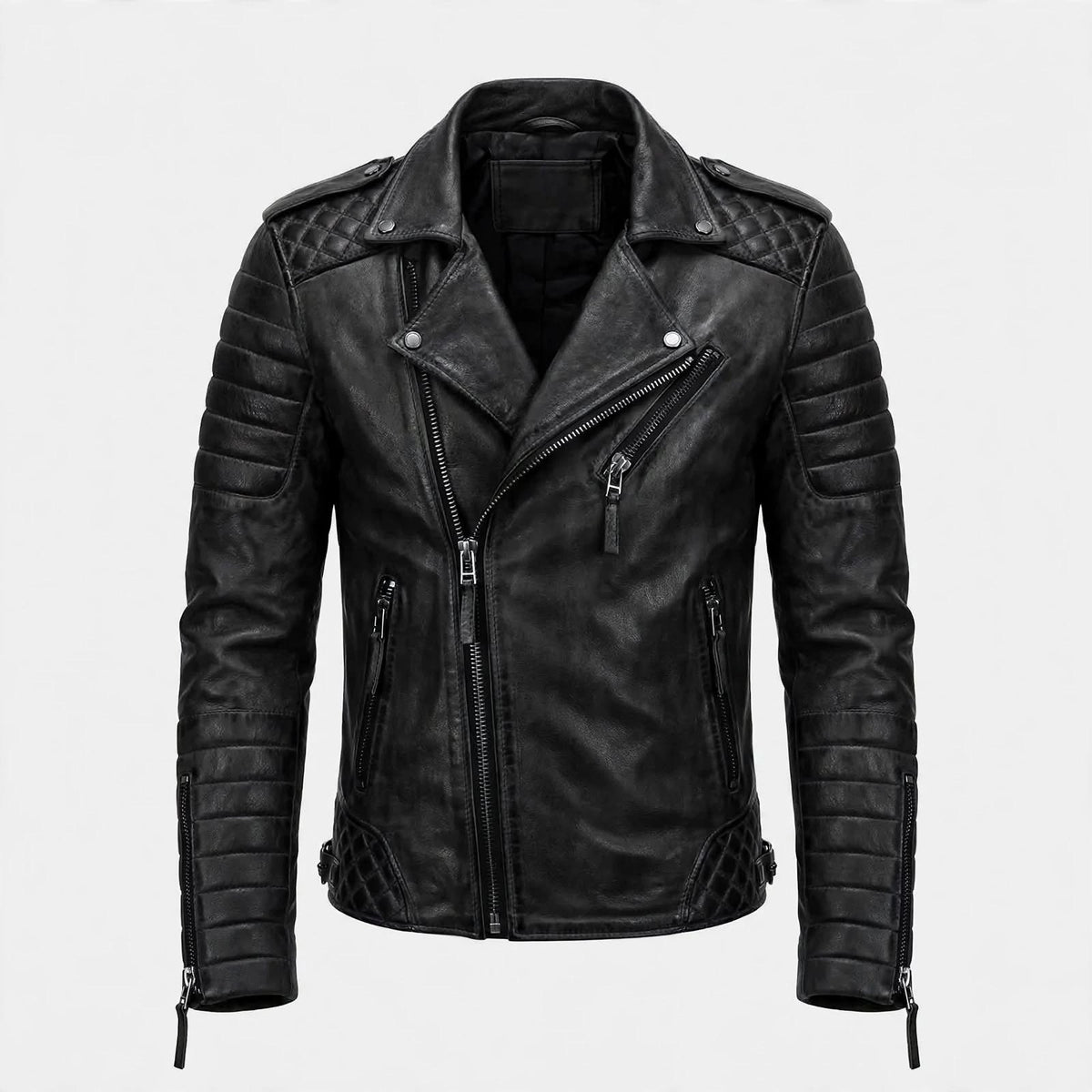 Angus Whitmore | Black Quilted Leather Jacket