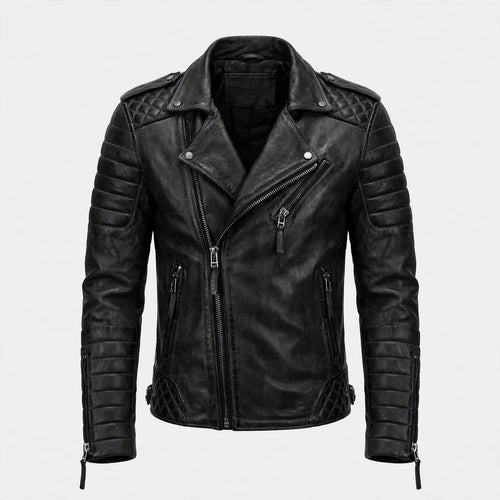 Angus Whitmore | Black Quilted Leather Jacket