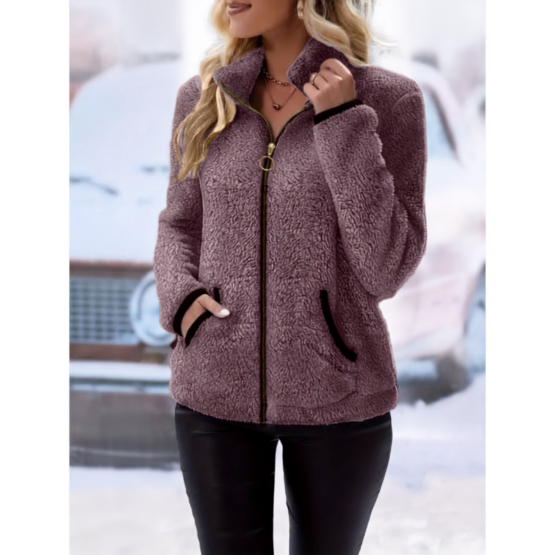 Niamh Sutherland | Plush Zip-Up Fleece Jacket