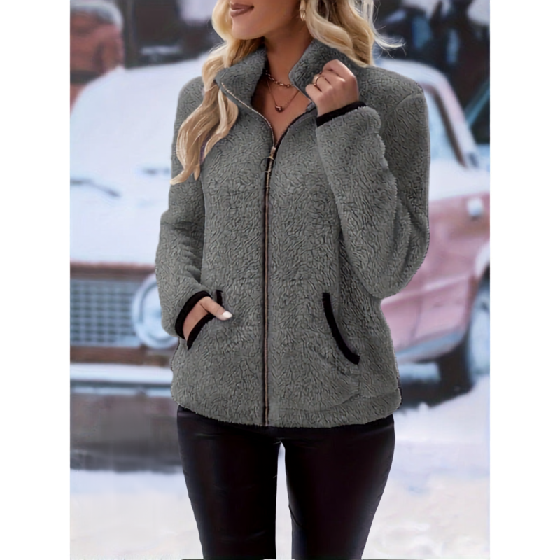 Niamh Sutherland | Plush Zip-Up Fleece Jacket