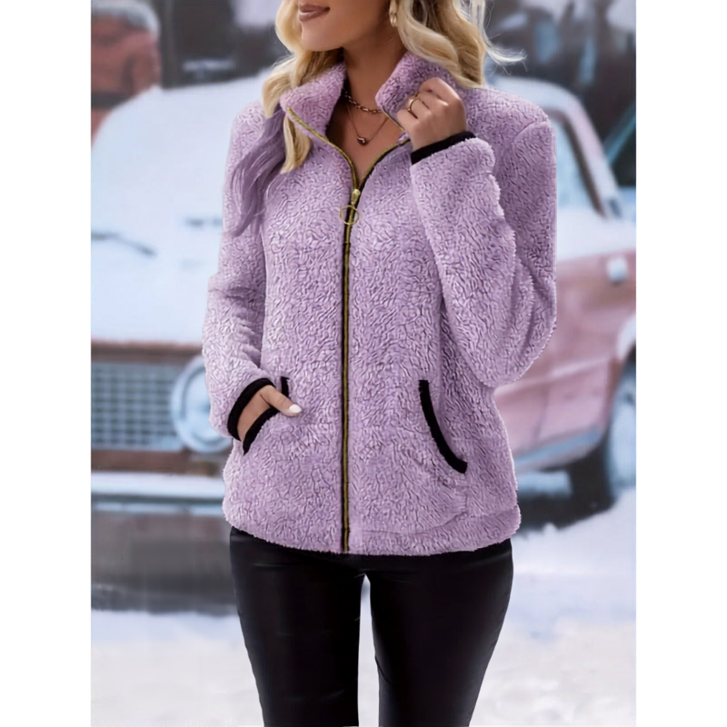 Niamh Sutherland | Plush Zip-Up Fleece Jacket