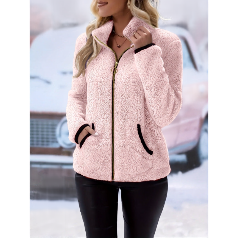 Niamh Sutherland | Plush Zip-Up Fleece Jacket
