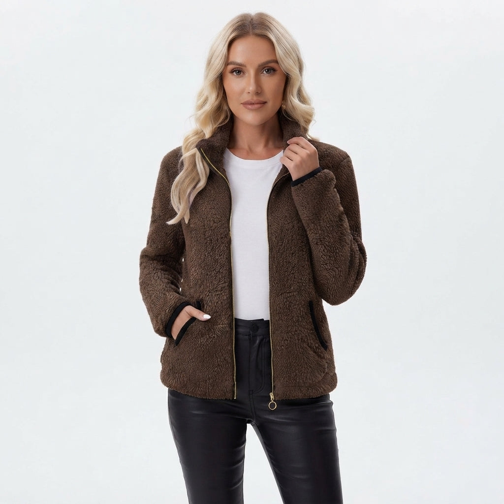 Niamh Sutherland | Plush Zip-Up Fleece Jacket