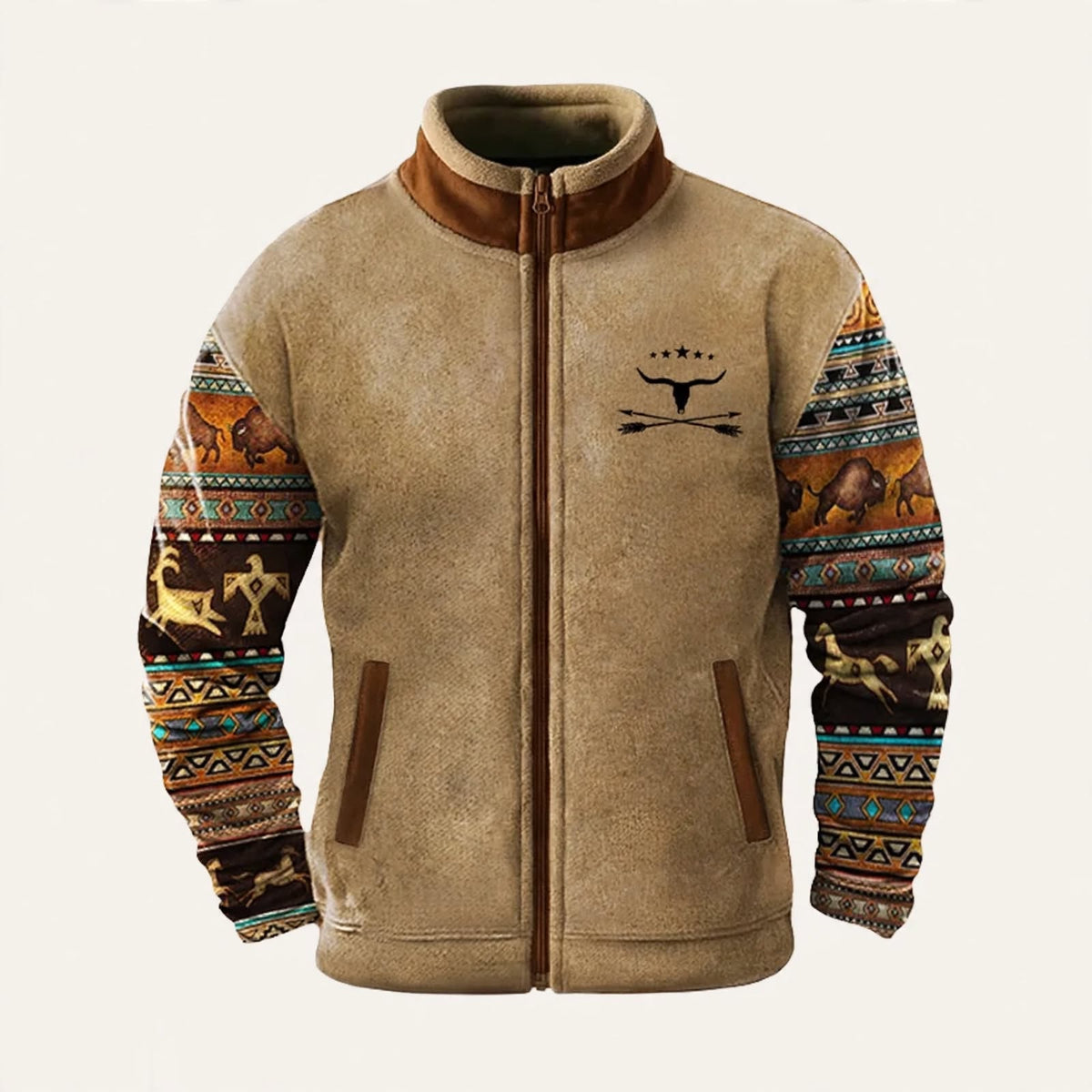 Callan Ashford | Sherpa-Lined Mens Jacket With Aztec Print