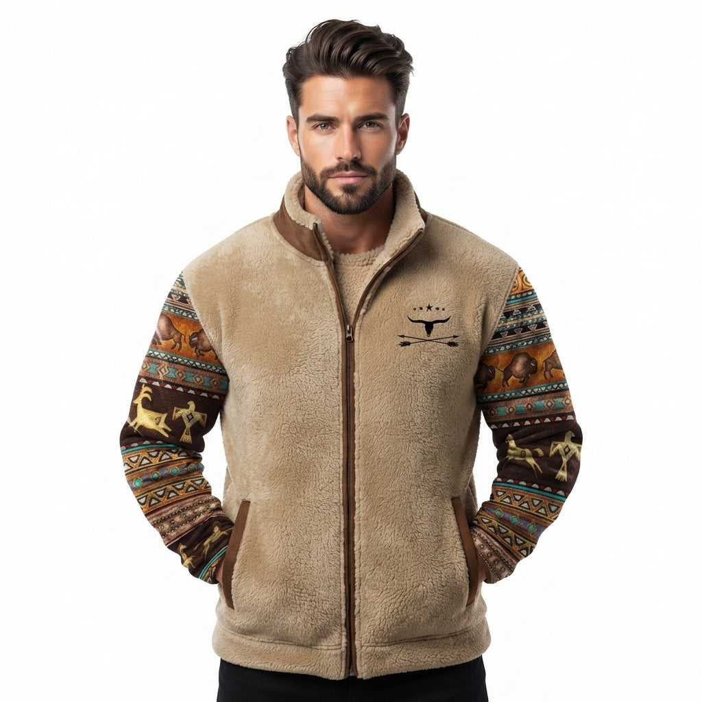 Callan Ashford | Sherpa-Lined Mens Jacket With Aztec Print