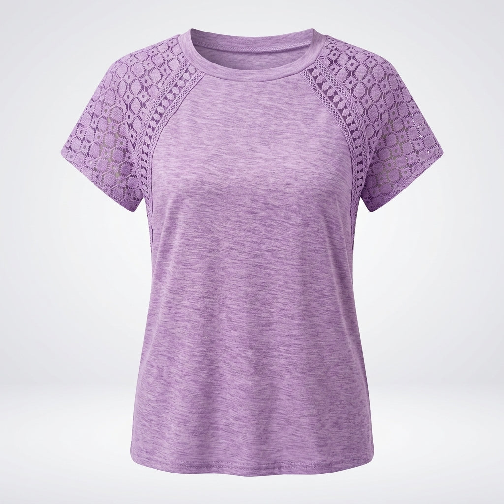 Octavia Prescott | Lace-Sleeve Everyday T-Shirt