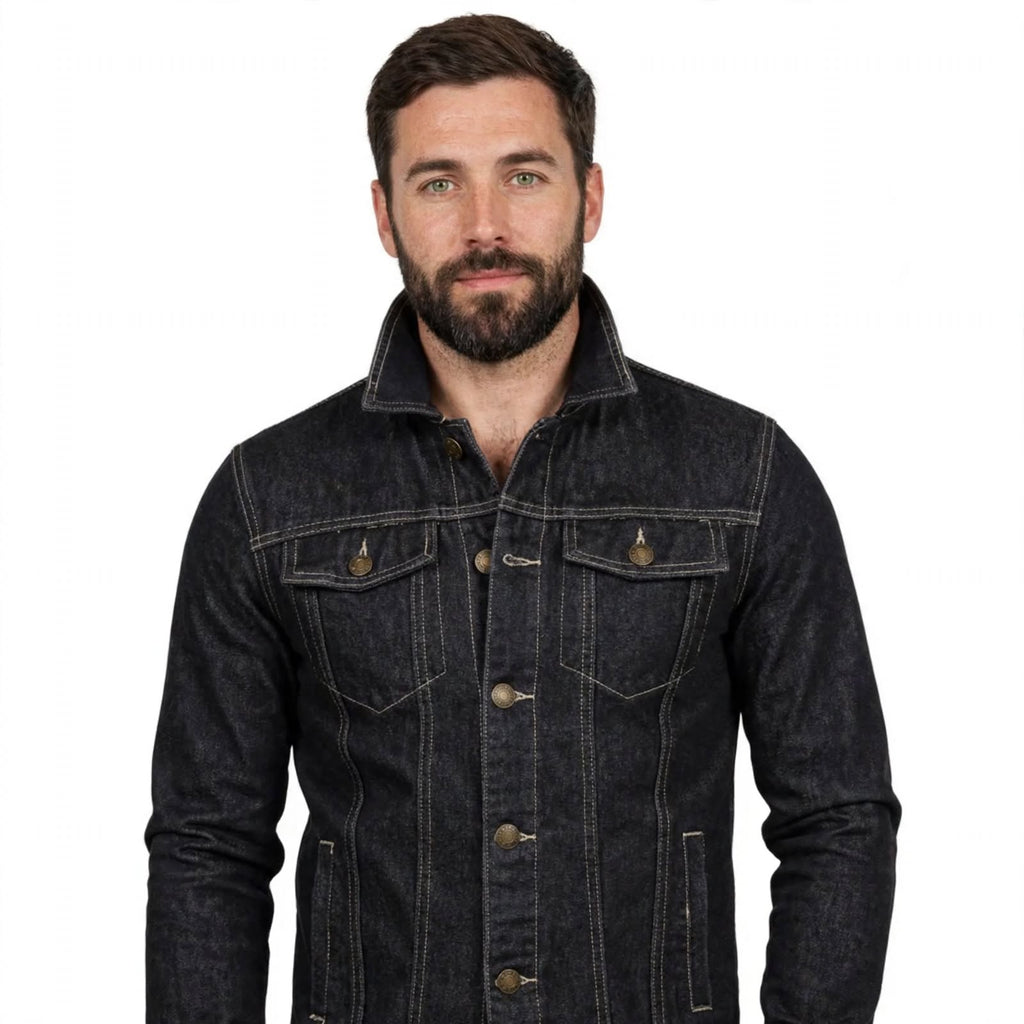 Gareth Hartwell | Black Denim Mens Jacket
