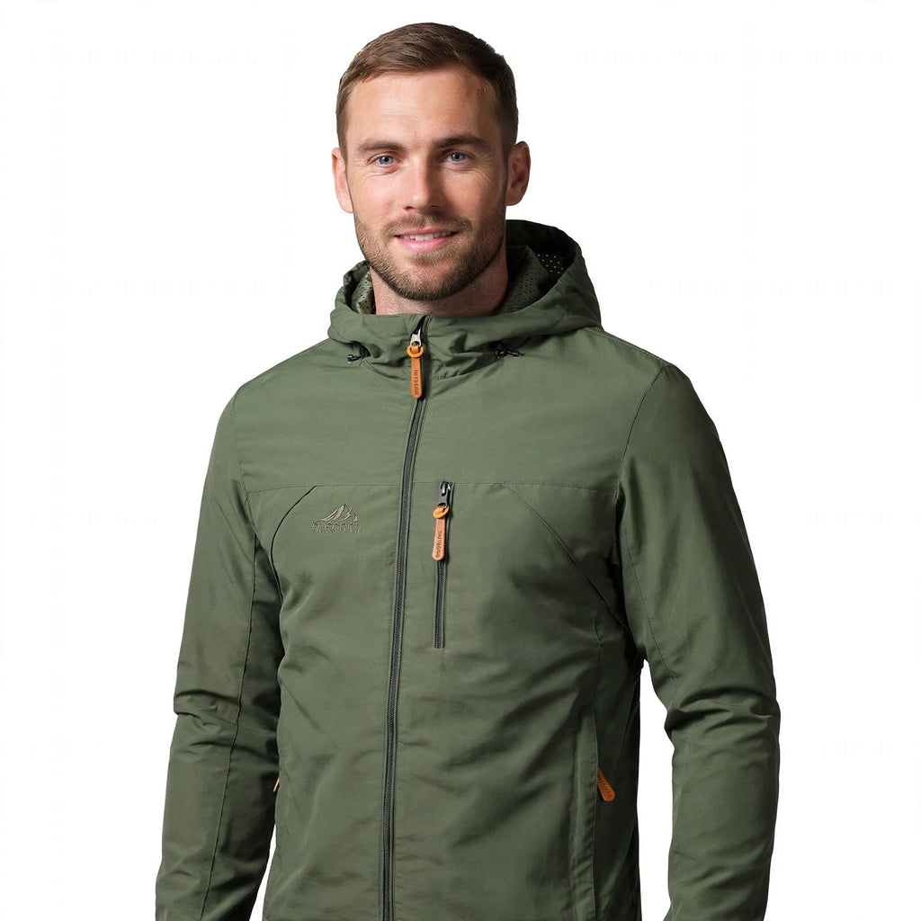 Elliot Marsden | Hooded Mens Jacket in Army Green