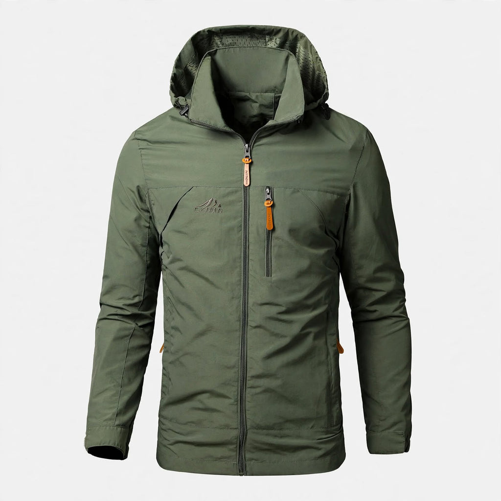 Elliot Marsden | Hooded Mens Jacket in Army Green