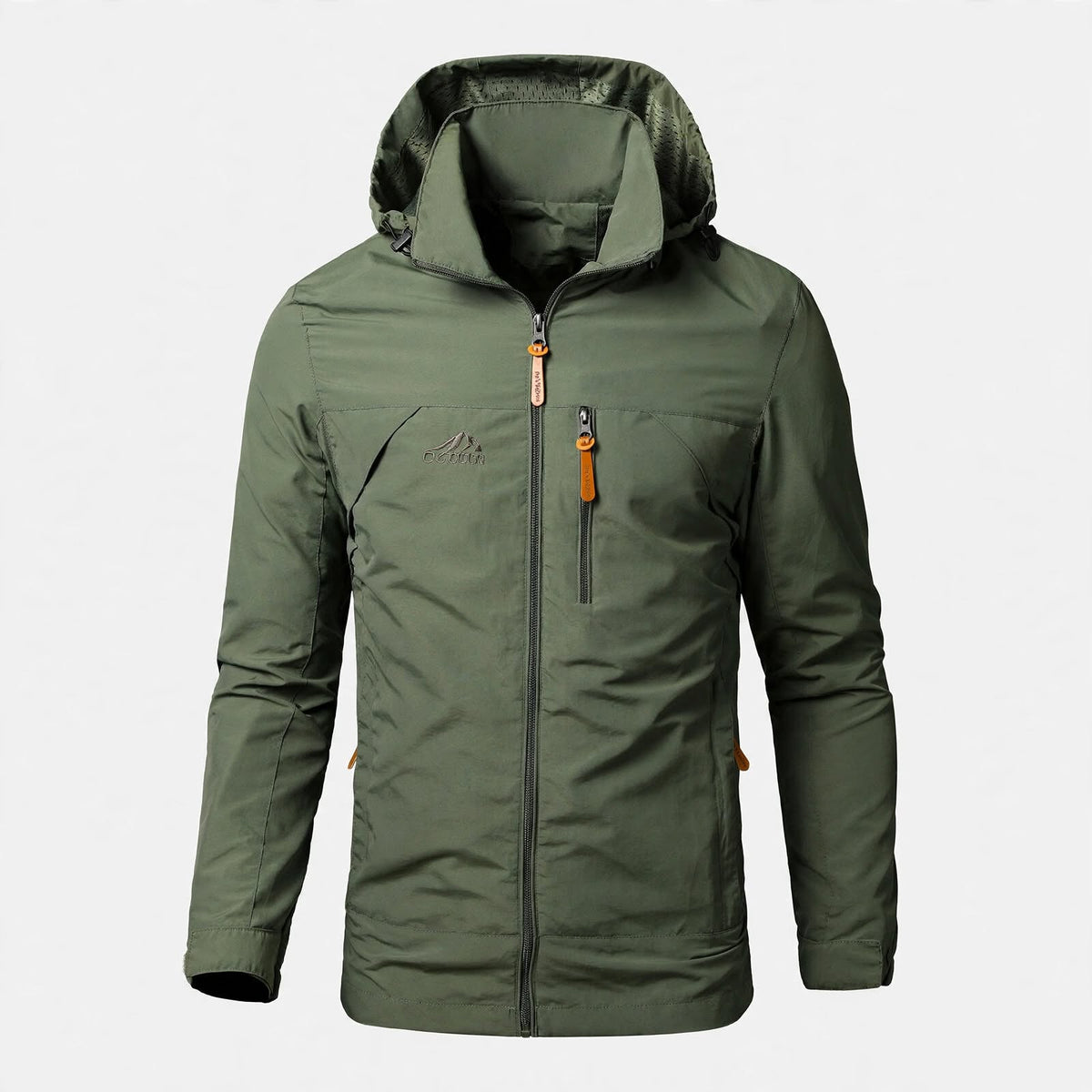 Elliot Marsden | Hooded Mens Jacket in Army Green