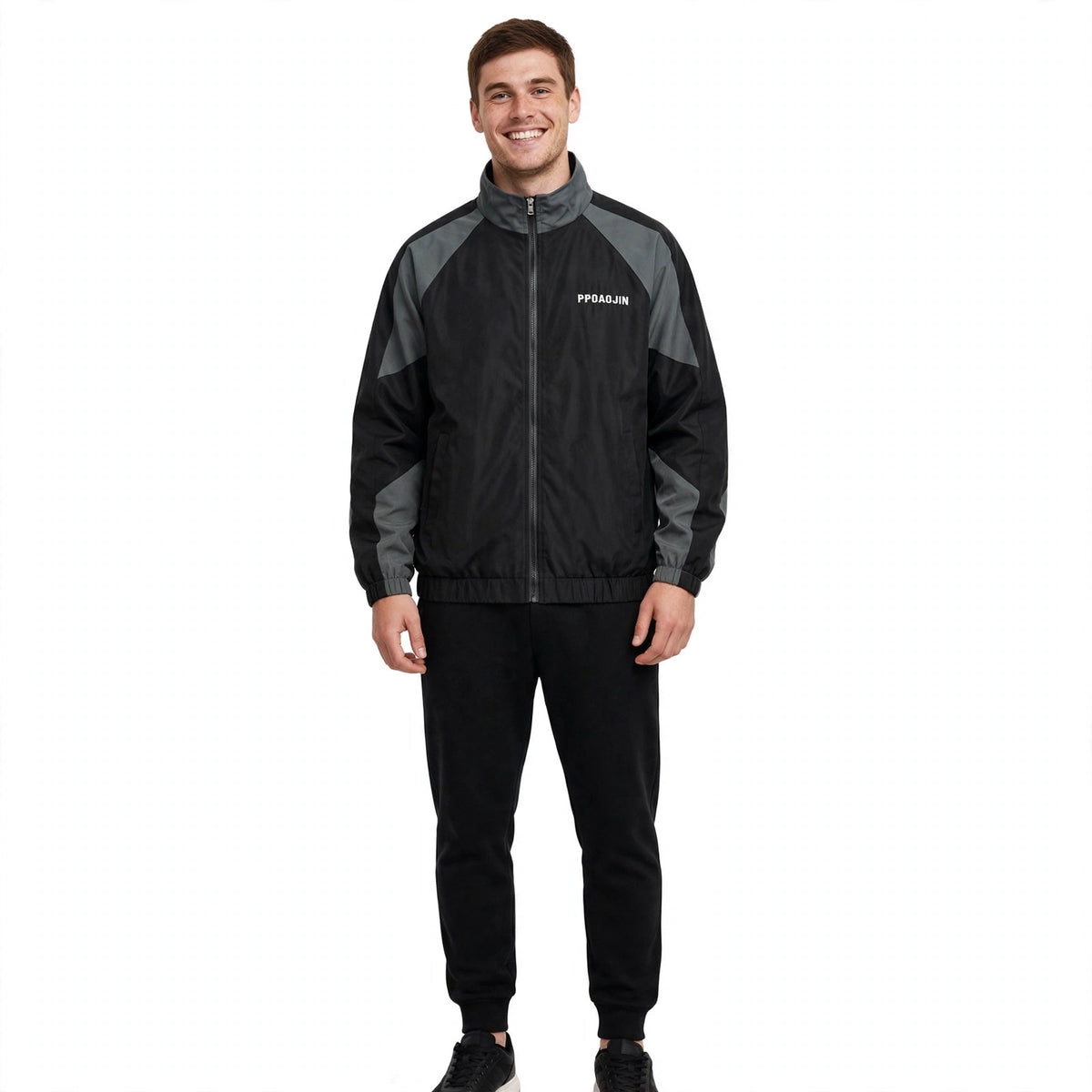 Callum Fenton | Colour-Block Mens Jacket With Zip-Up Front