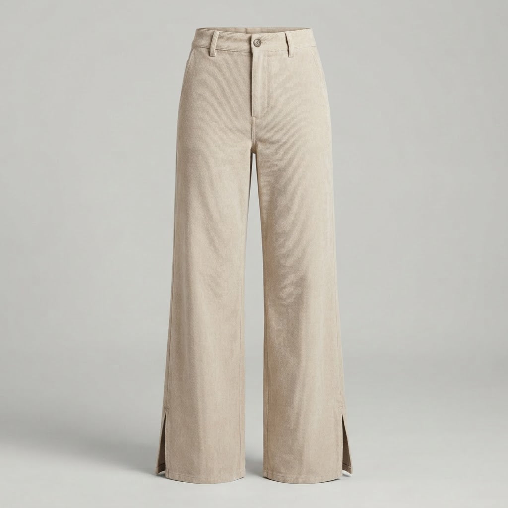 Olivia Brown | High-Waist Wide-Leg Corduroy Trousers