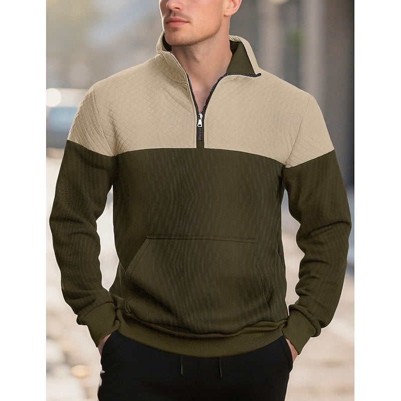 Lachlan Calder | Textured Quarter-Zip Sweatshirt For Men